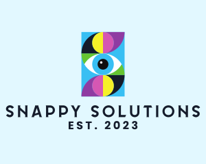 Colorful Retro Eye Letter  logo design