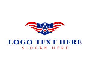 Eagle - Flag Wings Letter A logo design