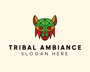 Mosaic Tribal Cat logo design