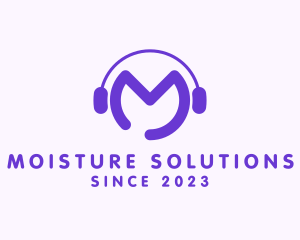 Purple Disc Jockey Letter M logo design