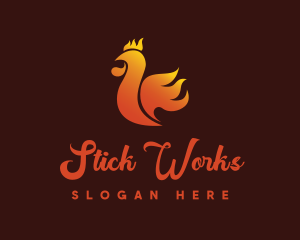 Spicy Chicken Flame logo design