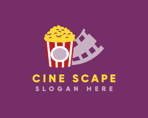 Popcorn Cinema Film logo design