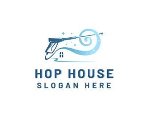 Power Washer House Cleaning logo design