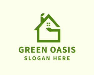 Green Eco House  logo design