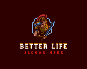 Gladiator Woman Gaming logo design