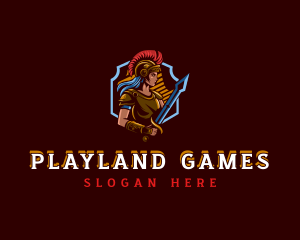 Gladiator Woman Gaming logo design