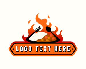 Sizzling Food Restaurant Logo