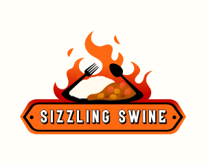 Sizzling Food Restaurant logo design