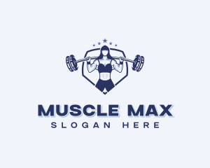 Muscular Woman Bodybuilder logo