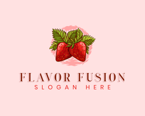 Strawberry Fresh Fruit logo design