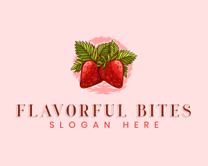 Strawberry Fresh Fruit logo design