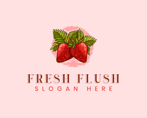 Strawberry Fresh Fruit logo design