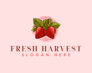 Strawberry Fresh Fruit logo design
