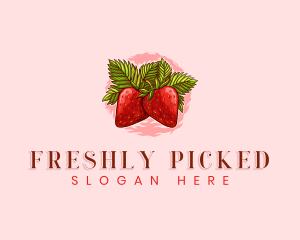 Strawberry Fresh Fruit logo design