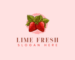 Strawberry Fresh Fruit logo design