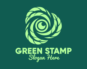 Green Leaf Camera Lens logo design