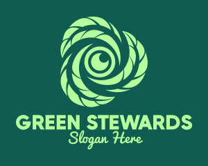 Green Leaf Camera Lens logo design