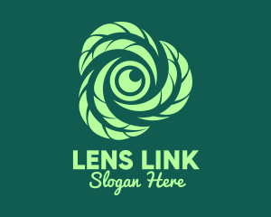 Green Leaf Camera Lens logo design