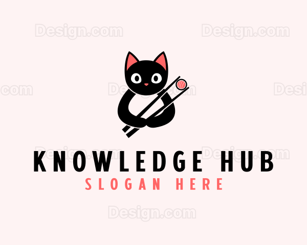 Asian Cat Sushi Logo