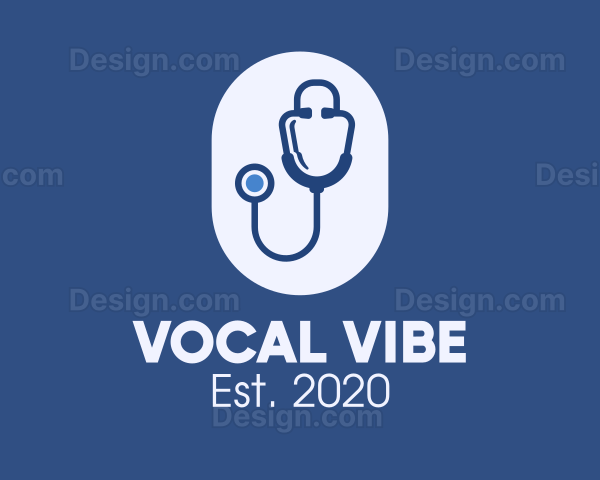 Blue Medical Stethoscope Logo