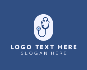 Blue Medical Stethoscope logo