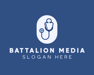 Blue Medical Stethoscope logo design