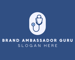 Blue Medical Stethoscope logo design