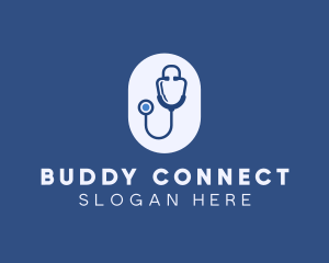 Blue Medical Stethoscope logo design