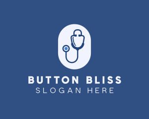 Blue Medical Stethoscope logo design