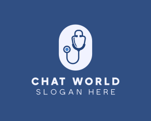 Blue Medical Stethoscope logo design