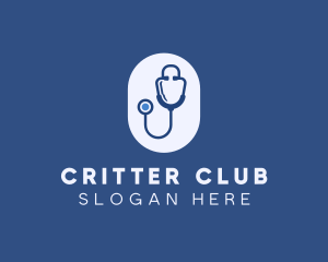 Blue Medical Stethoscope logo design