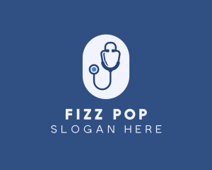 Blue Medical Stethoscope logo design