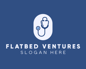 Blue Medical Stethoscope logo design