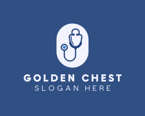 Blue Medical Stethoscope logo design