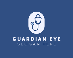 Blue Medical Stethoscope logo design