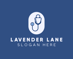 Blue Medical Stethoscope logo design