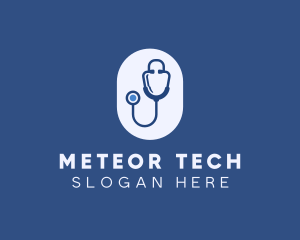 Blue Medical Stethoscope logo design