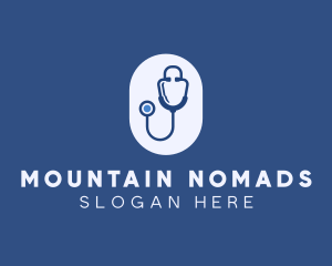 Blue Medical Stethoscope logo design