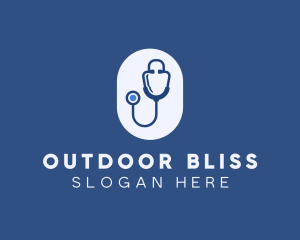 Blue Medical Stethoscope logo design