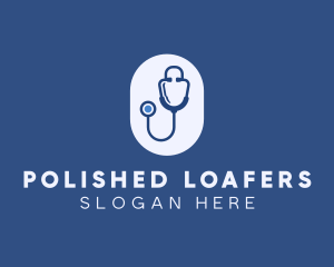 Blue Medical Stethoscope logo design