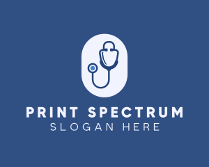 Blue Medical Stethoscope logo design