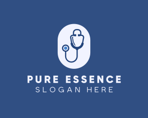 Blue Medical Stethoscope logo design