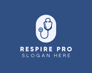 Blue Medical Stethoscope logo design