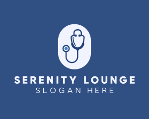 Blue Medical Stethoscope logo design