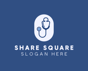 Blue Medical Stethoscope logo design