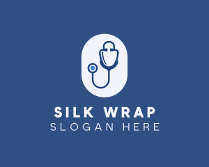 Blue Medical Stethoscope logo design