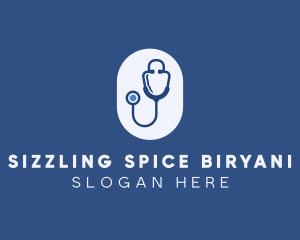 Blue Medical Stethoscope logo design