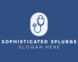 Blue Medical Stethoscope logo design