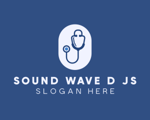 Blue Medical Stethoscope logo design