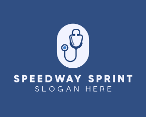 Blue Medical Stethoscope logo design